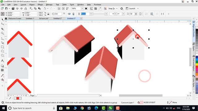 3D Huts (Isometric Design) - Corel Draw 2020