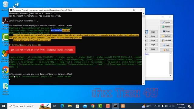 Failed To Download Laravel/laravel From Dist: The Zip Extension And Unzip/7z Commands Are Both Miss