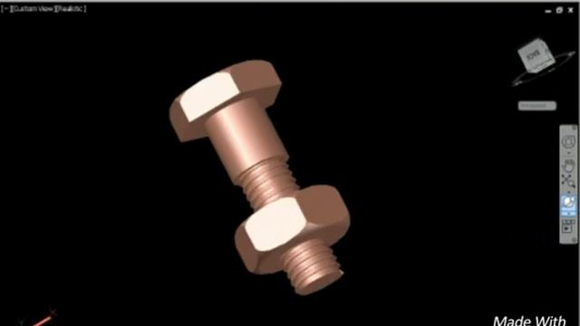 3d nut bolt drawing in autocad 2014 смотреть онлайн