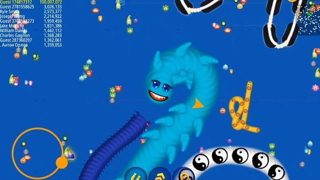 Worms Zone Magic Super Trap - Review Snake Skin Blue Dragon King - Snake Games смотреть онлайн