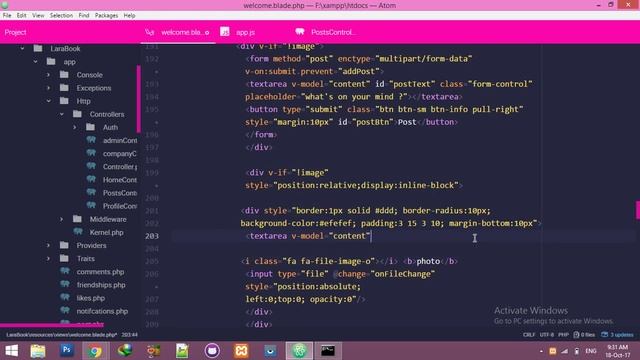 Post Image with status like facebook || Social Network tutorial in laravel and VueJs смотреть онлайн
