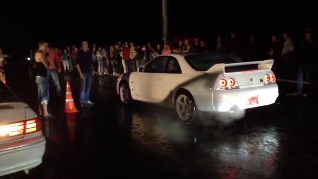my Nissan Skyline GTR 33 rb26dett vs toyota mark смотреть онлайн