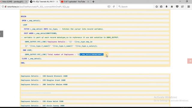 lec 17 explicit cursor with programmers defined record in plsql in hindi смотреть онлайн