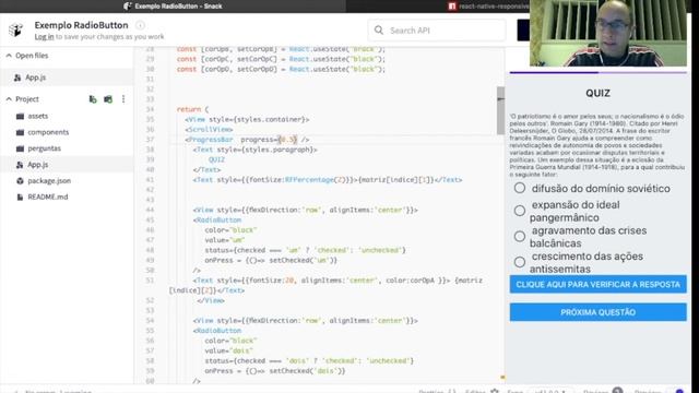 [Aula 42] React Native - Quiz - ProgressBar смотреть онлайн