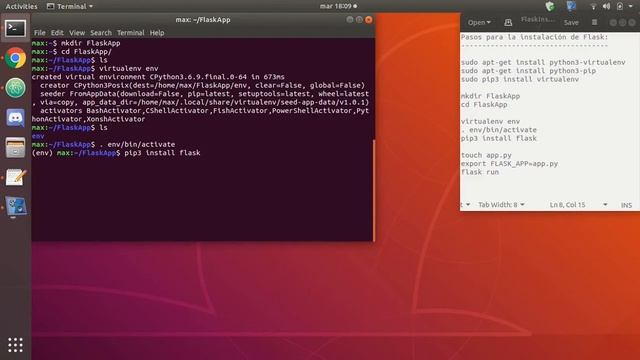 Como instalar flask en Ubuntu. смотреть онлайн