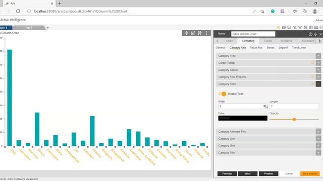 How to add and format ticks in categoryaxis in chart in AIV. смотреть онлайн