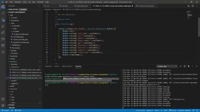 Migrate table in to databases Laravel insert data | #6 смотреть онлайн