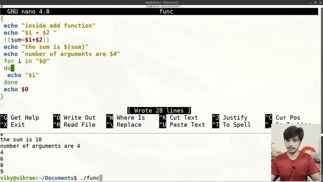 Functions in Shell Scripting | passing arguments to functions | return for function in shell script смотреть онлайн
