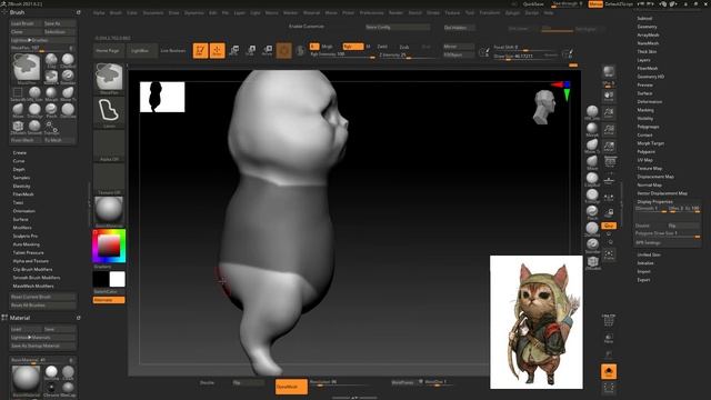 Archer Cat / Кот лучник - быстроскульпт в Zbrush  #character #3dmodeling #zbrush #photoshop #artist