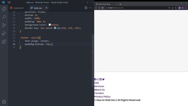 Minimalist Footer Design with HTML & CSS | Step by Step Tutorial смотреть онлайн