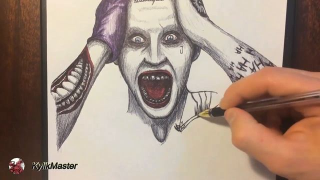 KylikMaster: Джокер; рисую ручкой; Отряд Самоубийц; I draw with a pen; Joker; Detachment of Suicide смотреть онлайн