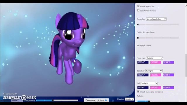 Making Twilight Sparkle In 3D Pony Creator смотреть онлайн