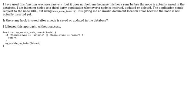 Drupal: Trigger a module function after a node is saved or updated successfully in the database смотреть онлайн