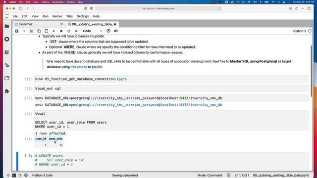 Programming Essentials Python - CRUD Operations - Update Existing Table Data смотреть онлайн