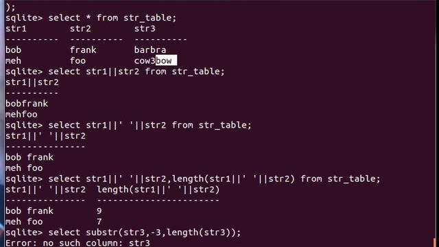 string functions in sqlite смотреть онлайн