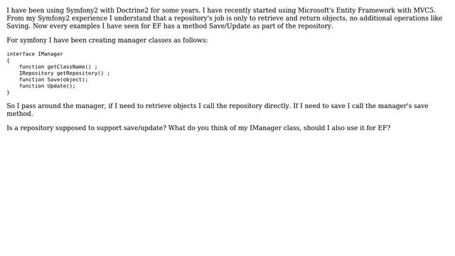 Software Engineering: Repository Pattern: Doctrine2 vs Microsoft Entity Framework? (2 Solutions!!) смотреть онлайн