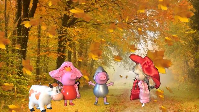 Дети свинки в осеннем лесу. Серия #114