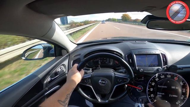 OPEL Insignia A Sports Tourer 2.0 CDTI 140 HP acceleration & Top Speed drive on German Autobahn смотреть онлайн