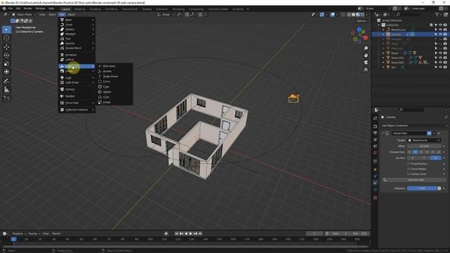 Blender Move Camera along Path and Track to Camera Target смотреть онлайн