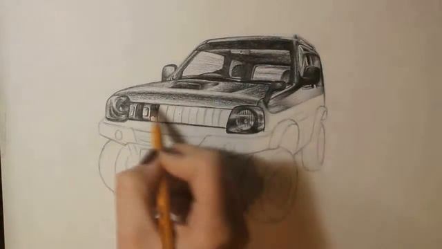 SUZUKI JIMNY. Speed drawing by Angelina Poderyaga. смотреть онлайн