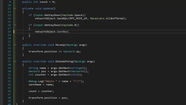 Unity Forge Networking Jumpstart 07 - Remote Procedure Call Arguments смотреть онлайн