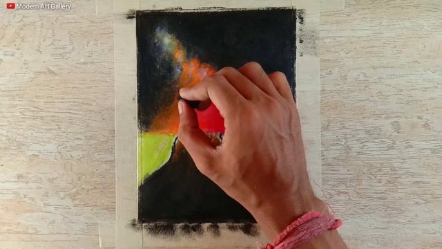 Easy Aurora Night Sky Drawing with Oil Pastel for Beginners step by step | Creative Fine Arts | #11 смотреть онлайн