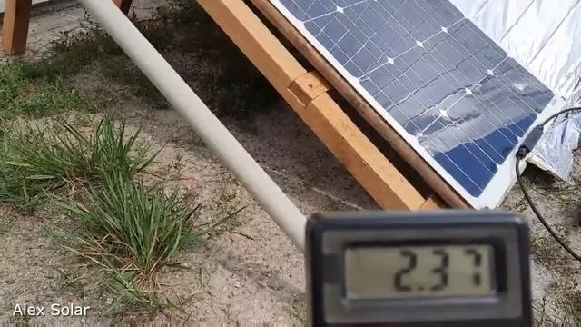 Гибкая солнечная батарея панель 100 вт с РЕФЛЕКТОРОМ. Увеличение мощности. Измеряю ток. смотреть онлайн