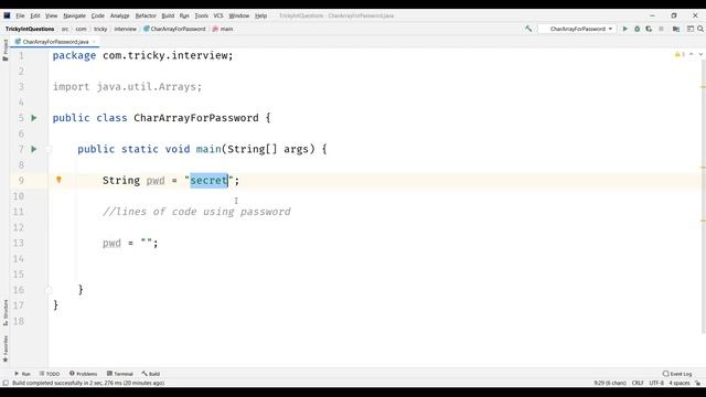 Tricky Interview Question | Why Character Array Is Preferred Over String For Passwords In Java смотреть онлайн