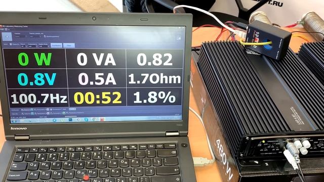Замер мощности усилителя АМП LAB 4.80 (MASS 4.80) смотреть онлайн