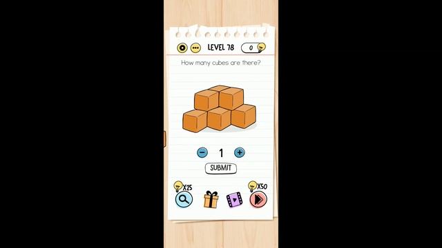 Brain Test Level 78 how many cubes are there смотреть онлайн