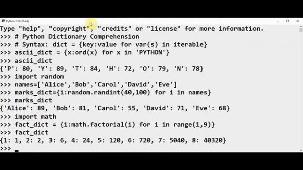 Dictionary Comprehension in Python with examples