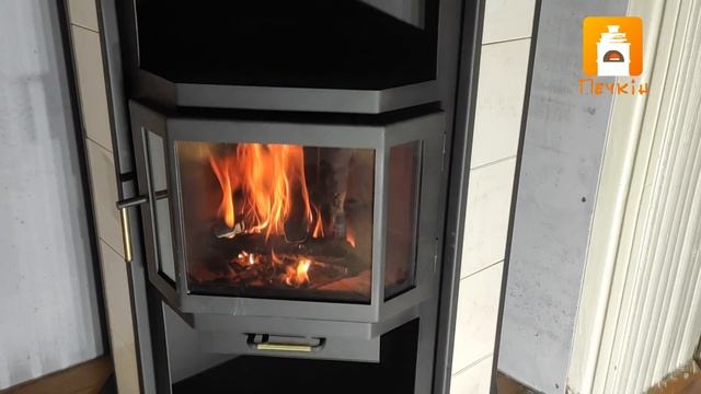 Печь-камин Мета-Бел Амур 9 кВт угловая АОТ-9,0-04. Обзор, первая растопка, горение смотреть онлайн