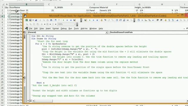 Formatting eCabinets Five Piece Door Breakdown with excel VBA Part 3 смотреть онлайн