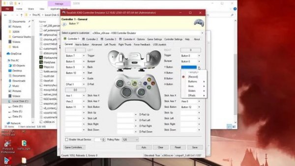 เปลี่ยนจอยธรรมดา ให้เป็น Xbox โดย TocaEdit Xbox 360 Controller Emulator 3.2.10.82