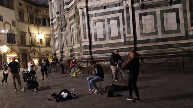 Violinist In Florence, Italy
