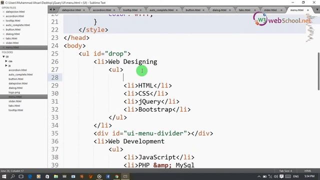 53- jQuery tutorials with projects and plugins in urdu hindi jQuery UI Menu 2 of 2 смотреть онлайн