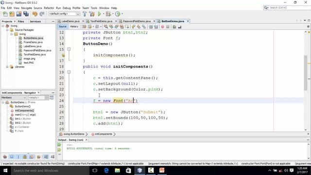 Java Swing Bangla Tutorial 30 : How to set Font style & size of JButton смотреть онлайн