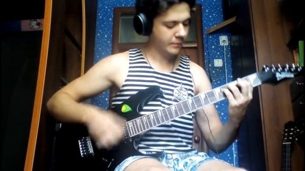Игра на электро гитаре, дома. Офигенно