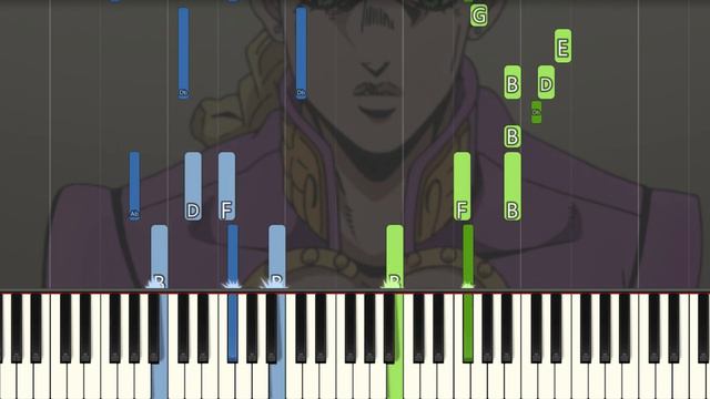 Jojo's Bizarre Adventure - Giorno's Theme (SLOW) Both Hands Easy Piano смотреть онлайн