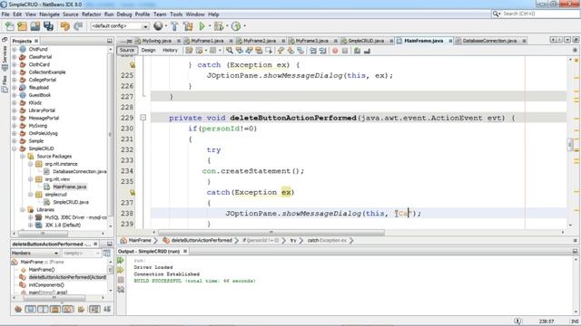 6 Insert Update Delete Select CRUD OPERATION USING JAVA JDBC Connection смотреть онлайн