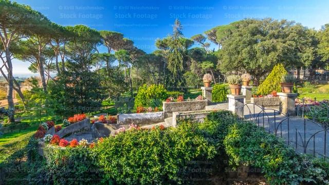 Villa Doria Pamphili park in beautiful town of Albano Laziale timelapse hyperlapse, Italy смотреть онлайн