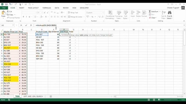Excel TRIM & VLOOKUP: Remove Trailing and Extra Spaces in Lookup Values смотреть онлайн
