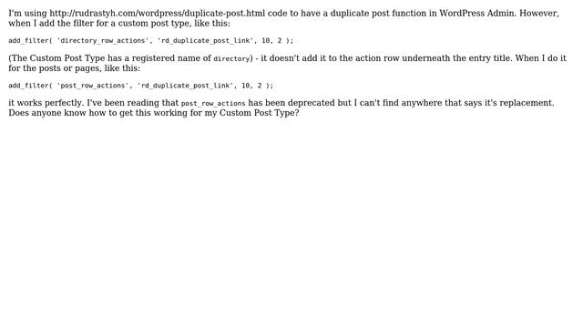 Wordpress: post_row_actions for custom post type смотреть онлайн