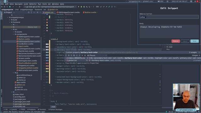 Snippet Pixie: Next - Update CSS for Svelte + Wails based GUI app: Part 2 | Always Developing #199 смотреть онлайн