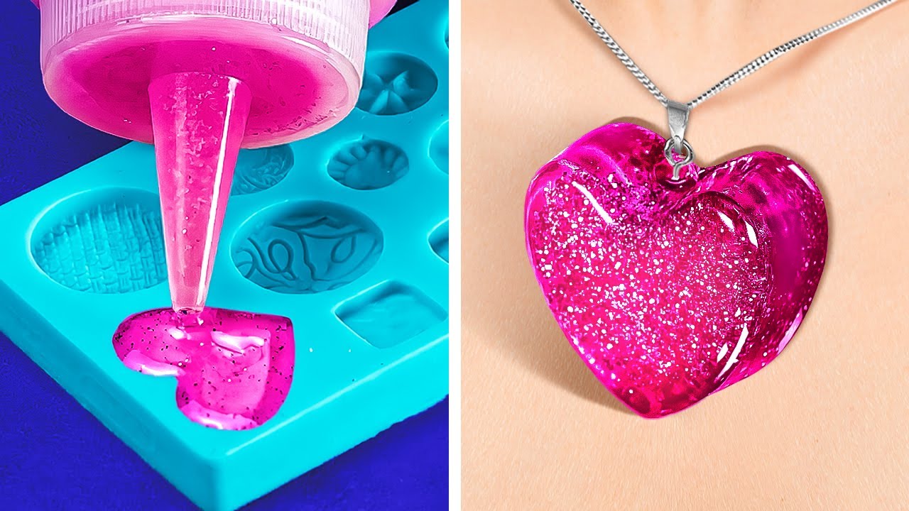 HOW TO LOOK COOL WITH HANDMADE JEWELRY _ Colorful Resin And Glue Gun DIY Crafts
