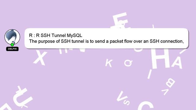 R : R SSH Tunnel MySQL смотреть онлайн