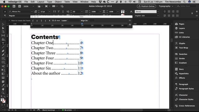 How to setup dot leaders in Adobe InDesign смотреть онлайн