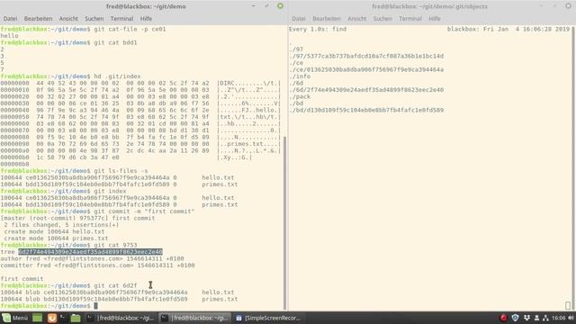 What happens to the staging area during a commit? (git index sha1 hash tree blob cat-file ls-files) смотреть онлайн