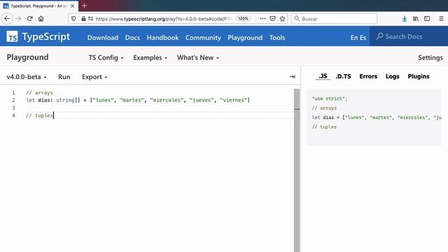 Arrays y tuplas en TypeScript смотреть онлайн