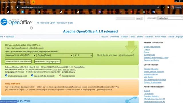 Download open office package (O.O writer , O.O calc, O.O imprase, O.O math, O.O base, O.O draw ) смотреть онлайн